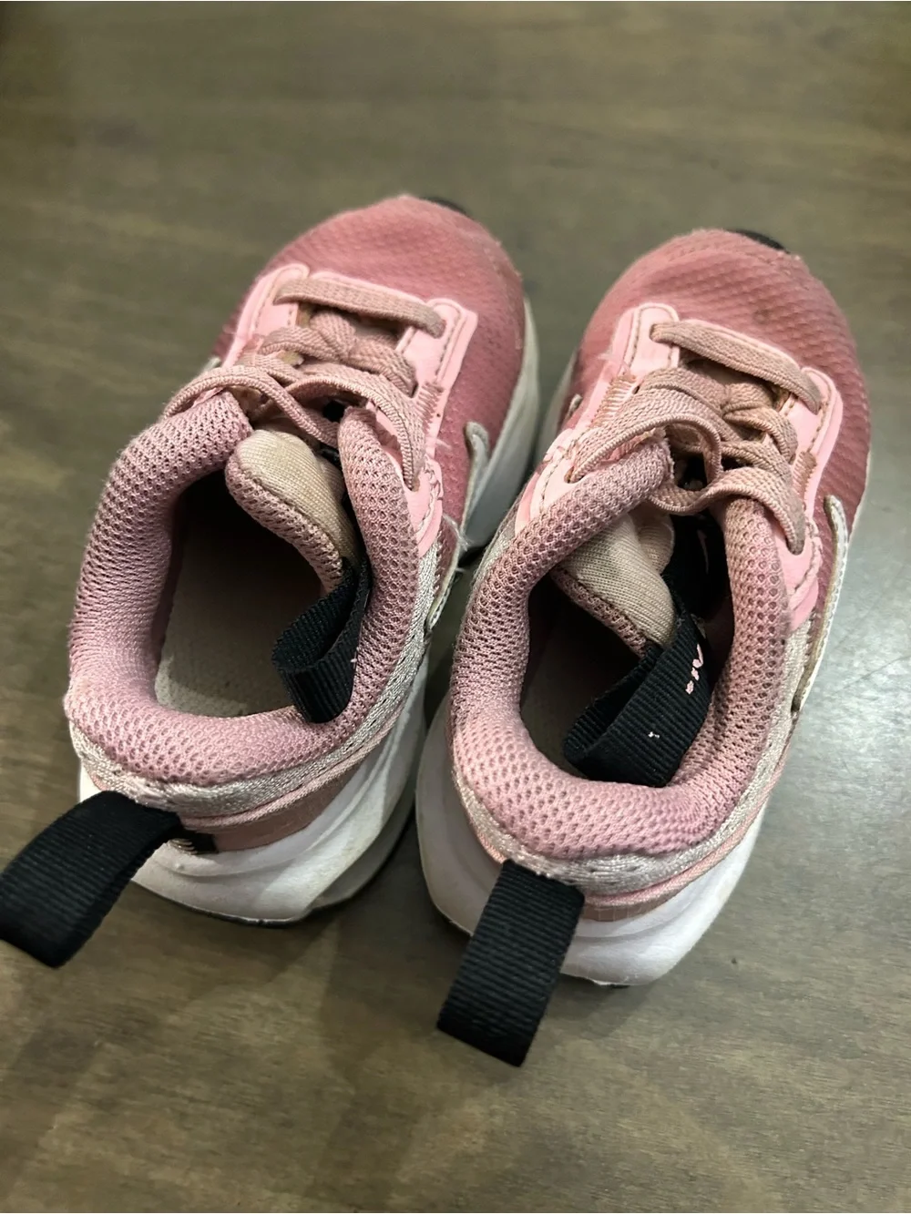 Nike Kids Pink Lace-Up Sneakers with White Swoosh